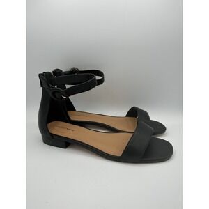 Comfort View Alora #05359 Black Sandals Women's 10W Worn Once Zip Strap Flat